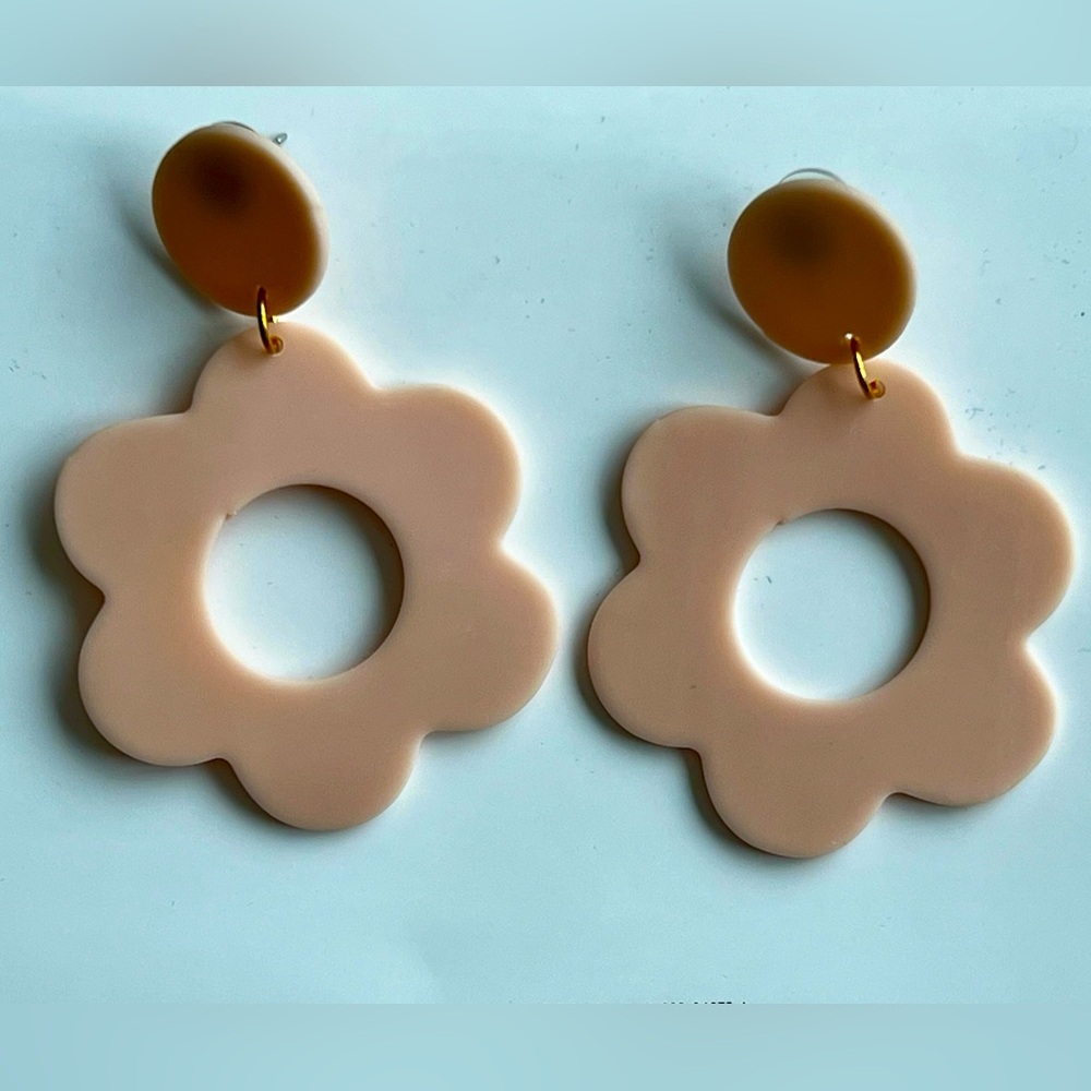 Handmade clay flower earrings